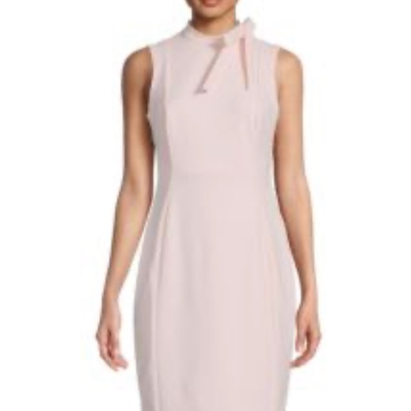 Calvin Klein Dresses & Skirts - Elegant Pink Bow Sleeveless Dress